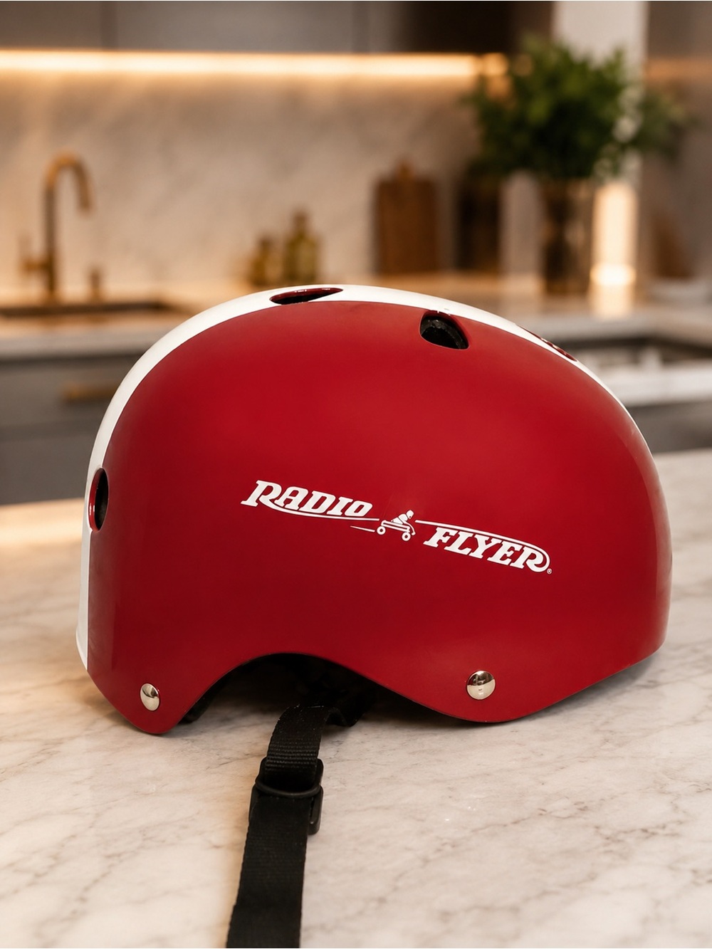 Radio Flyer Kids Safety Helmet in Red & White